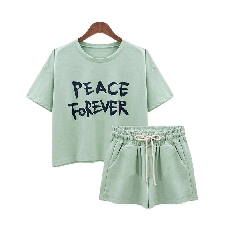 Женские спортивные костюмы повседневный комплект спортивной одежды футболка с