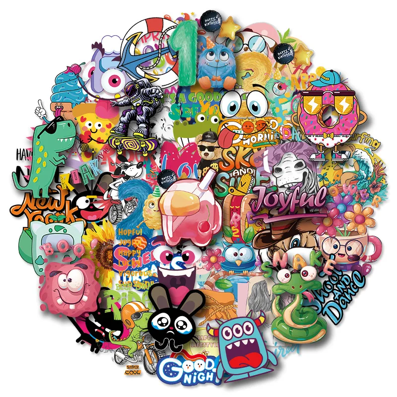 

10/30/50PCS/Pack Cute Cartoon Transparency Graffiti Stickers For Furniture DIY Chair Toy Car Trunk Computer Motorcycle