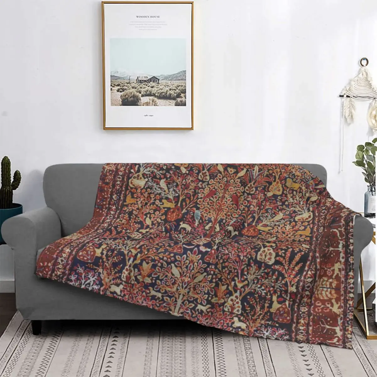 

Persian Vintage Antique Blanket Boho Hippie Geometric Plush Warm Soft Flannel Fleece Throw Blankets For Sofa Bedspread Velvet