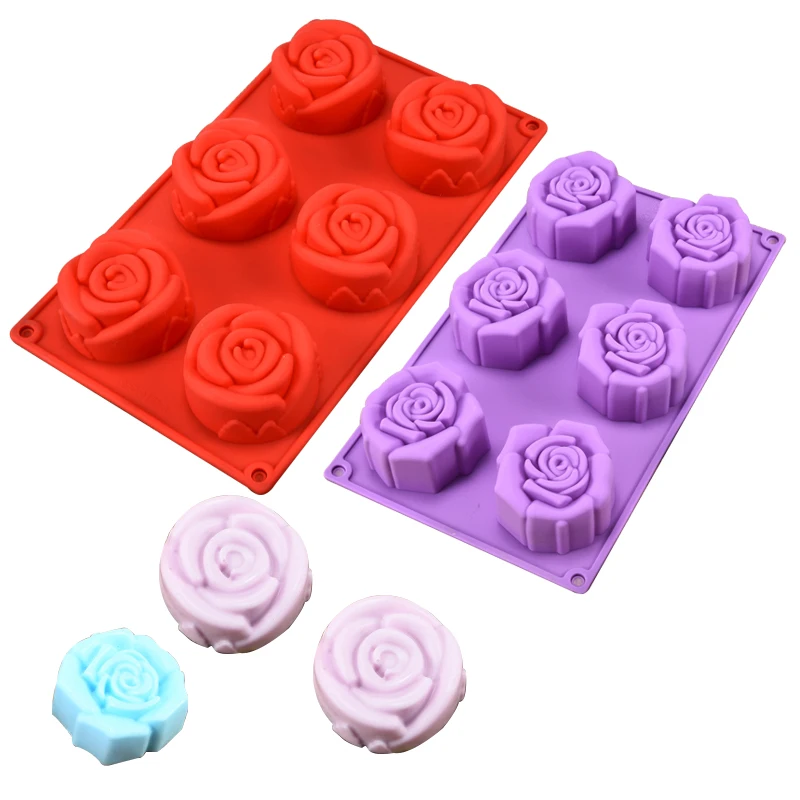 Силиконовая 3D форма для выпечки тортов с 6 отверстиями формы мыла ручной работы