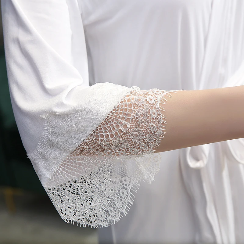 Женский сексуальный летний халат-кимоно банный халат до колена для подружки