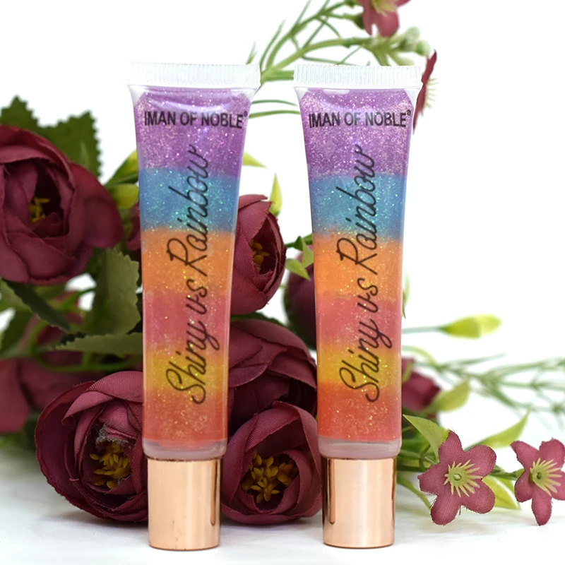 1pc Rainbow Lip Oil Portable Candy Color Plus Peach Heart Love Hose Transparent Colorless Moisturizing Nutritious Gloss | Красота и
