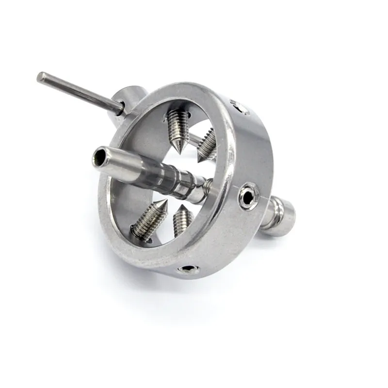 Нержавеющая сталь винтовые фиксирующие Кольца для пениса штепсельная Вилка Пояс