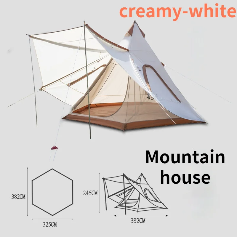 

Outdoor Double Tent, One Door, Three Windows, Breathable and Comfortable, Rainstorm-proof 5-6 People Camping Tents Camp Tents
