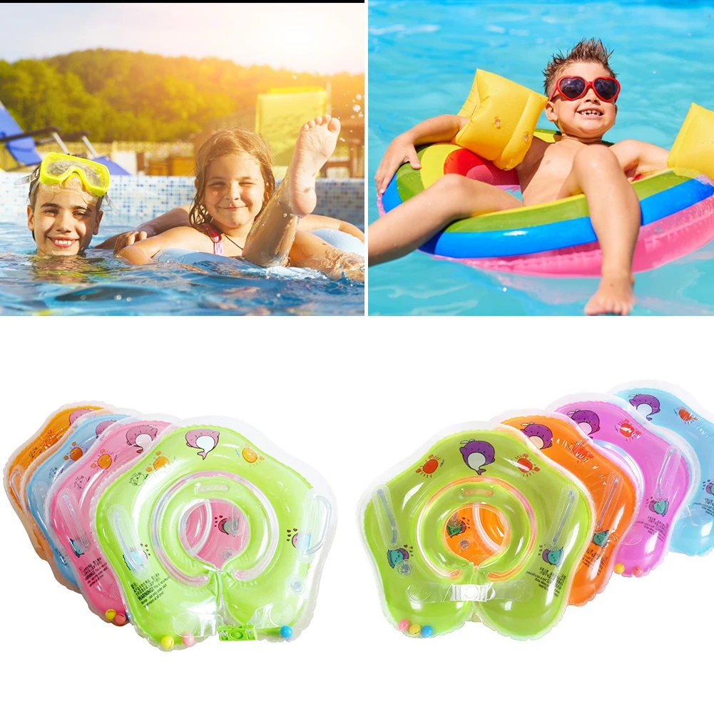 

Cartoon Practical Inflatable Baby Neck Ring Swim Protector Pool Accessories Cartoon Printing Inflatable Float Ring