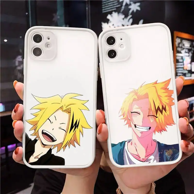 

Denki Kaminari cartoon anime Phone Case Matte Transparent for iPhone 7 8 11 12 s mini pro X XS XR MAX Plus cover funda