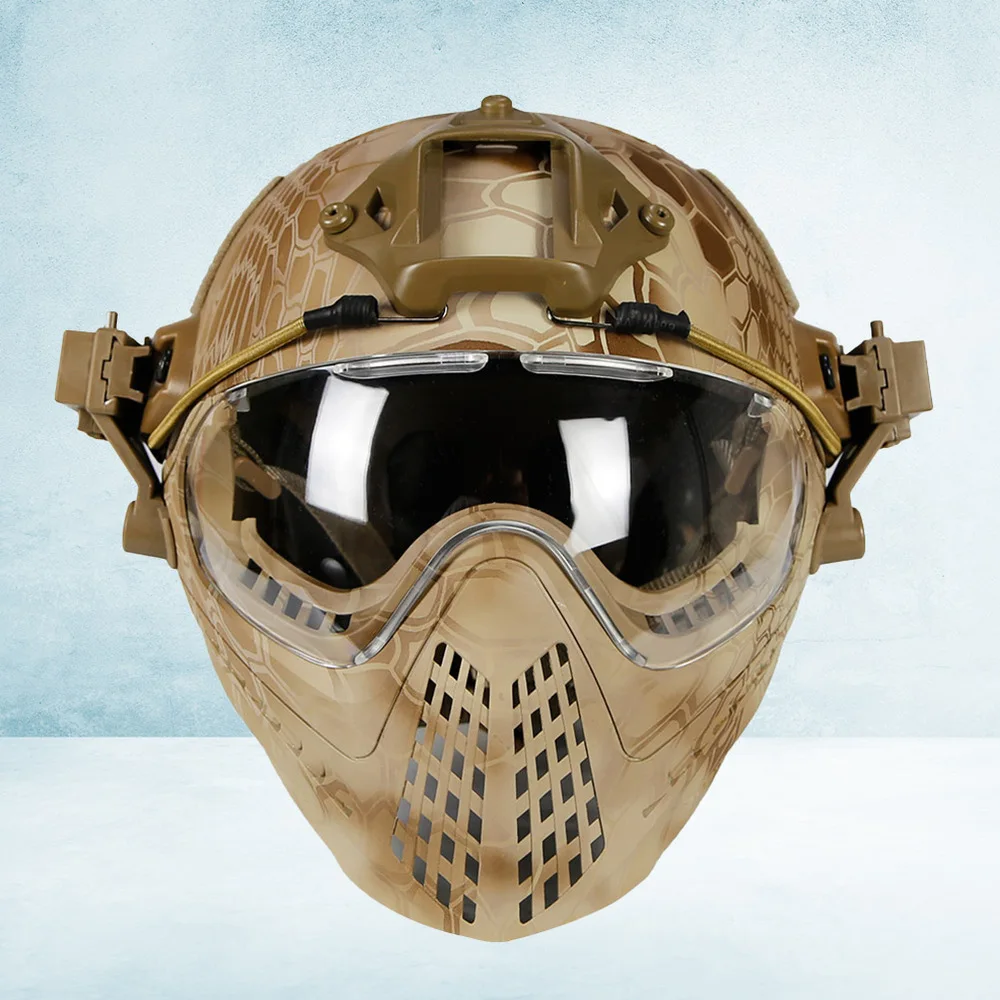 

Style Safety Helmet with Mask Outdoor Helmet for Airsoft Paintball - Desert Snake Pattern