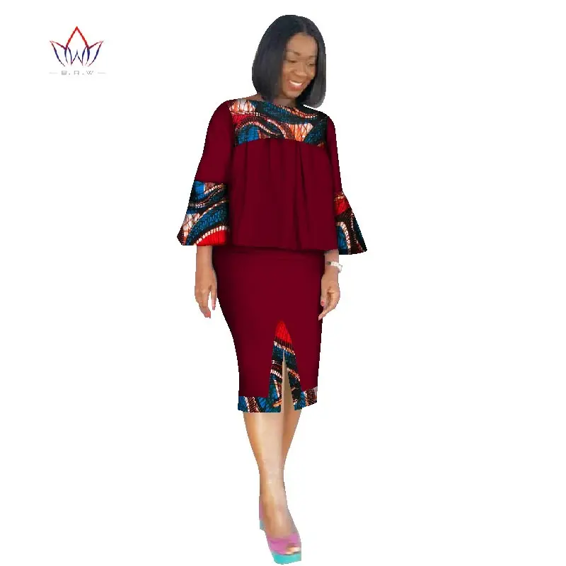 Женская одежда в африканском стиле Анкара комплект из двух предметов топ с