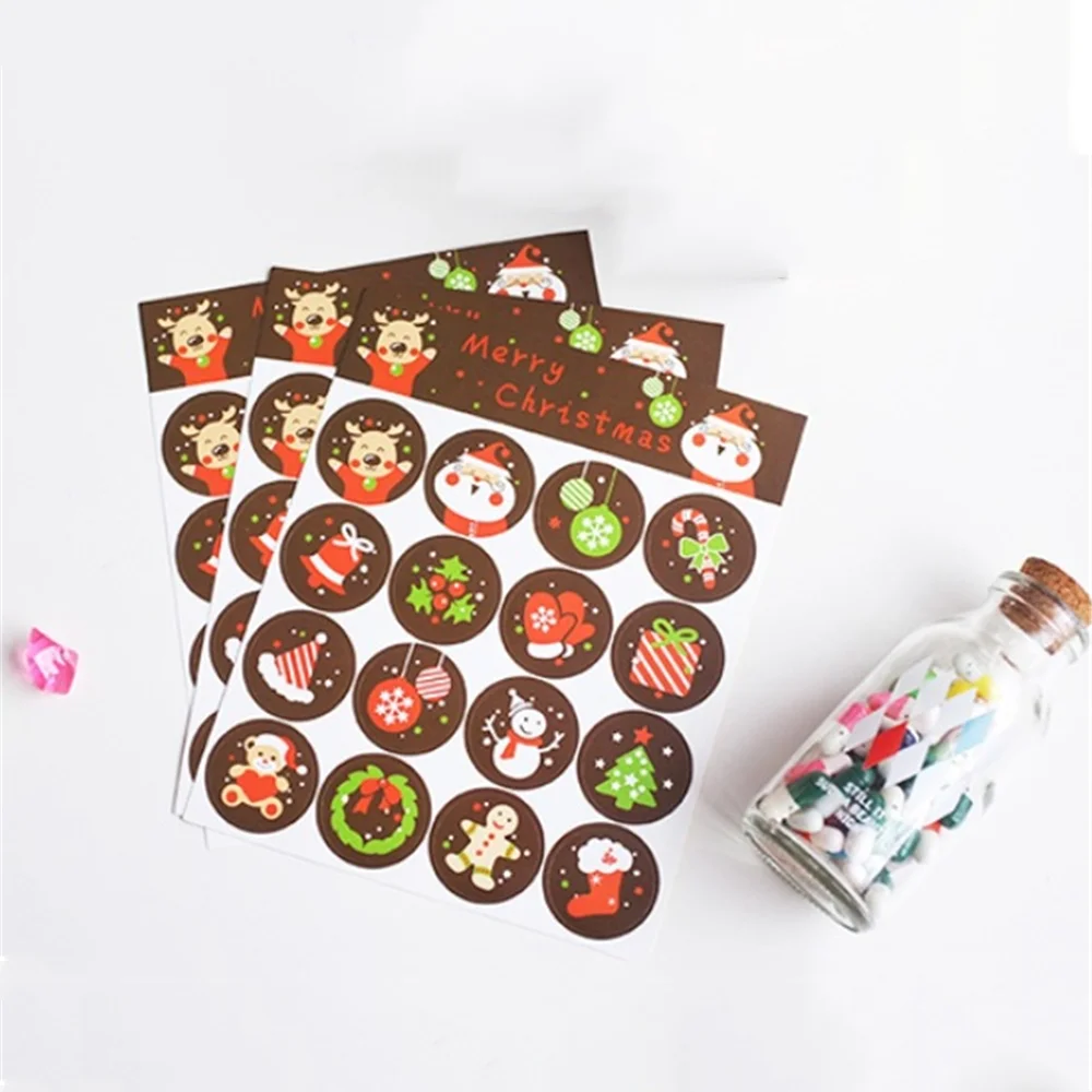 

160 шт Счастливого Рождества наклейки Дети делают вид, что платят клей ручной работы стикер обернуть ярлыки этикетки для подарка