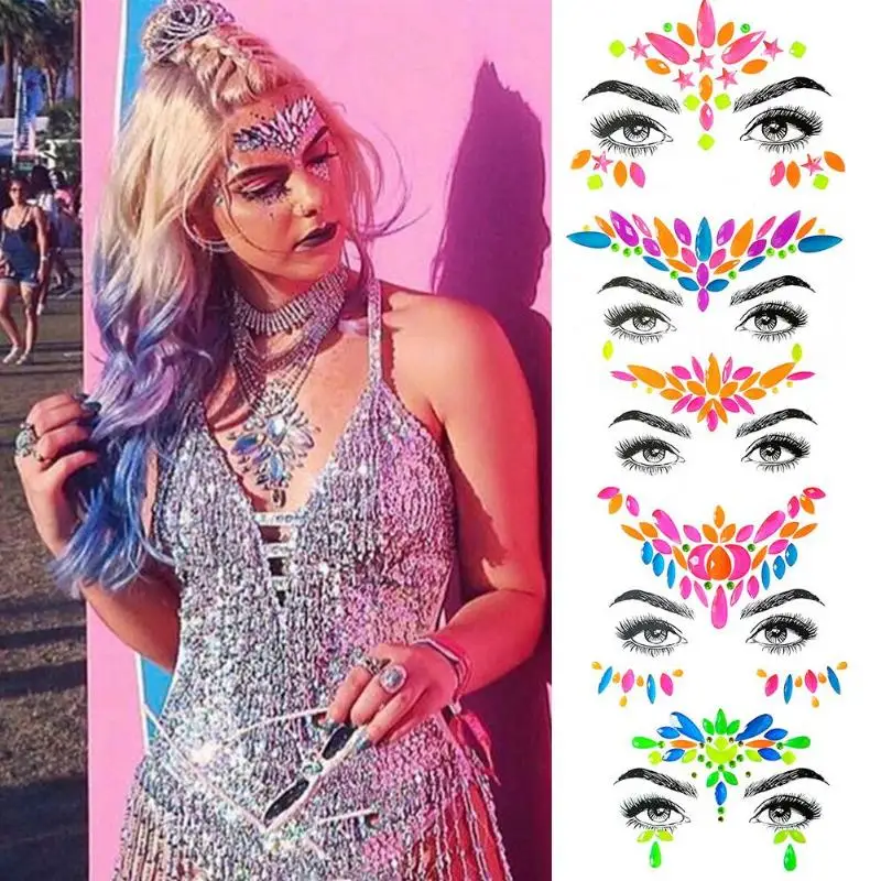 Хрустальные блестящие праздничные вечерние Стразы для макияжа лица драгоценные