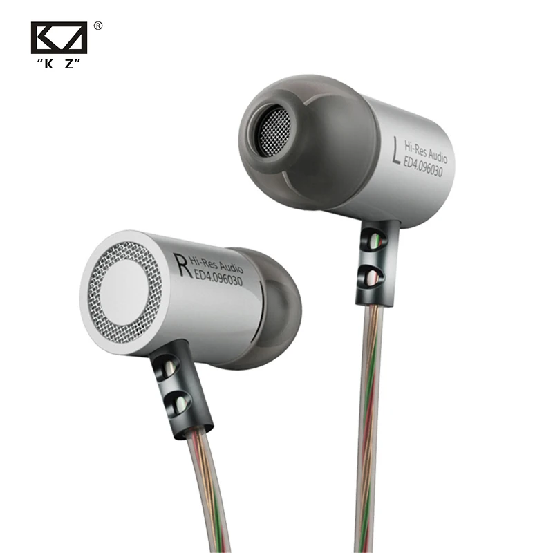 KZ ED4 металлические стерео наушники, медная ковка, шумоизоляция, Hifi наушники-вкладыши, музыкальные наушники с микрофоном для мобильного телефона, MP3, MP4