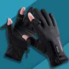 Перчатки для сенсорного экрана с двумя пальцами, зимние водонепроницаемые перчатки для улицы, лыж, рыбалки, верховой езды, женские мужские перчатки для рыбалки