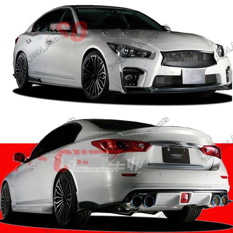 Full set Подходит для Infiniti Q50 ABS передний задний бампер+ задний спойлер - Цвет: Full set