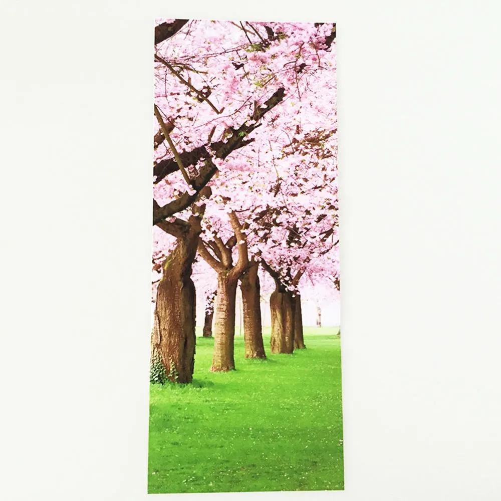 2 шт./компл. DIY Цвет Вишневое дерево двери дома творческие 3D наклейки шаблон для