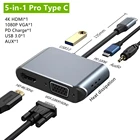 2345 в 1 расширитель типа C USB многопортовый адаптер USB C Hub для HDMI совместимая док-станция VGA для Macbook iPad Xiaomi