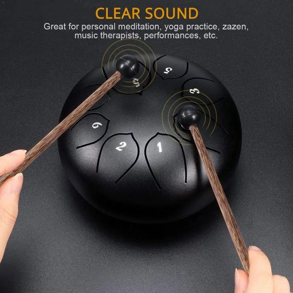

5.5-6 Inch Mini Drum 8 Tone Steel Tongue Drum Percussion Can Produce Buddha-Like Drumsticks With Sound Clean Ethereal N6Z5