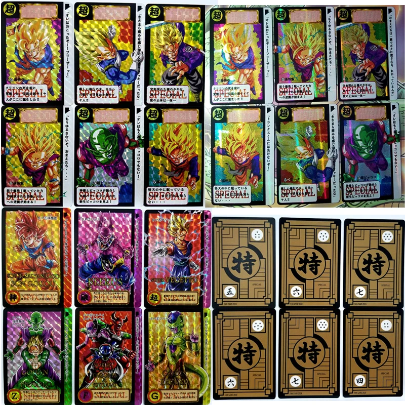 

Anime Dragon Ball Son Goku Son Gohan Vegeta IV Trunks Boundary breakthrough 12pcs Game Collection Flash Card child Toy gift