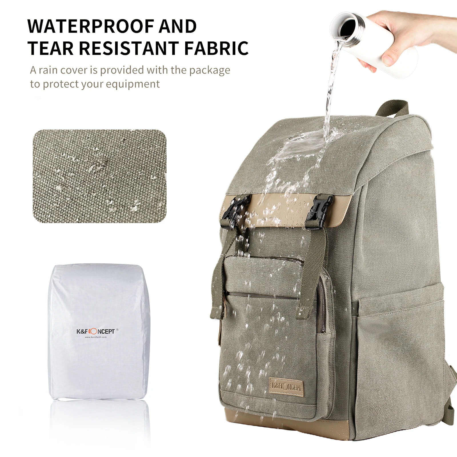 kf concept kf13 122 large camera backpack waterproof travel bag with small handbag rain cover for dslr lens battery tripod free global shipping