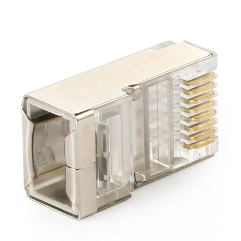 

Экранированный RJ45 разъем CAT5E CAT6 обжимной Ethernet разъем STP 8P8C модульные хрустальные головки вилки 100 штук