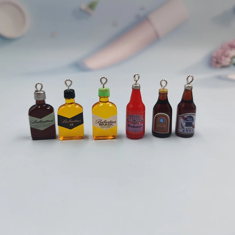 10 шт. европейские милые Подвески в виде бутылки для пива шармы изготовления