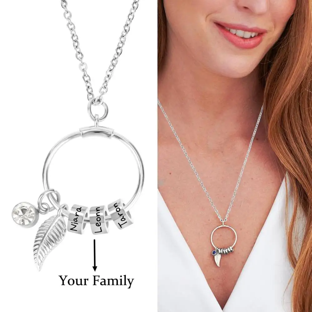 Индивидуальное ожерелье с подвеской из бусин нержавеющей стали в богемном стиле