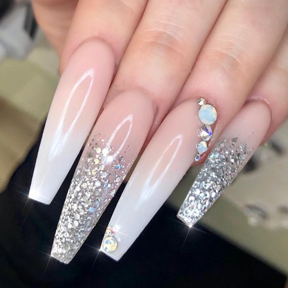 6 коробок Русалка блестки для ногтей нерегулярные чешуйки серебристо серый