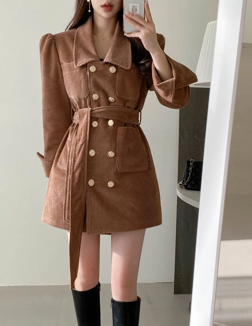 Корейский шикарный Зимний новый модный двубортный воротник поло милое