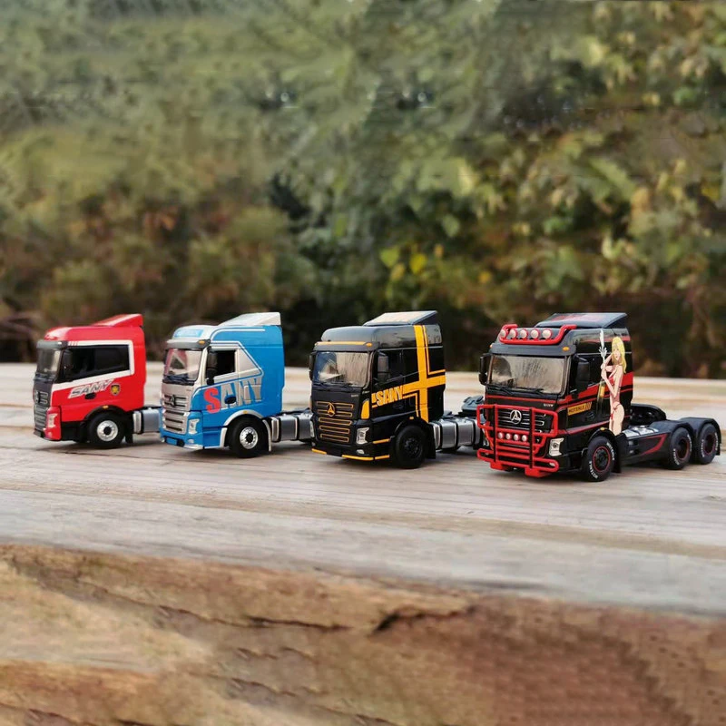 

Diecast 1:64 Scale SANY Tractor Truck Trailer Head Model Metal Toy Vehicle for Collectible Gift Fans Collection Souvenir Display