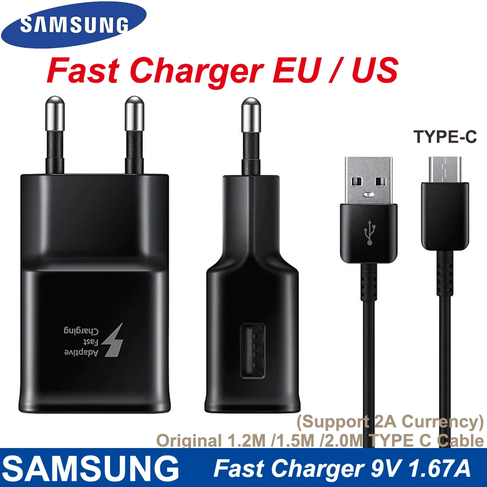 Адаптивное Usb устройство для быстрой зарядки Samsung 9 В 67 А 15 Вт кабель Type C Galaxy S20 S10 S10E