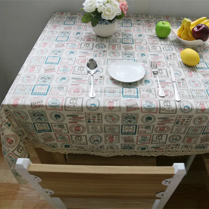 Мульти размер милый рисунок скатерть с кружевным краем пылезащитное покрытие