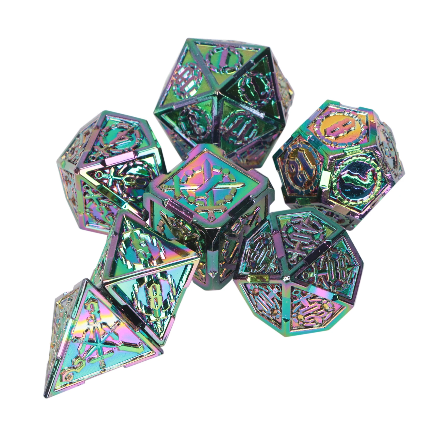 

Новый дизайн металла доска красочные D & d многогранные настольные игры, ролевая игра игральные кости Dnd комплект D20 D12 D10 D8 D6 D4