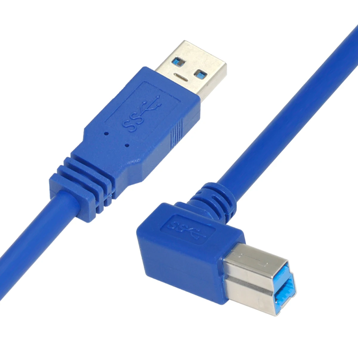 

CY Chenyang USB 3.0 Type A Male to B Male 90 Degree Right Elbow Angled Printer Cable Cord Blue