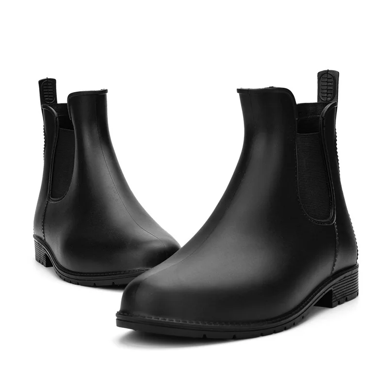 

Fashion Short Tube Rain Boots Four Seasons Ladies Martin Boots PVC Shoes Black Boots Ankle Boots for Women