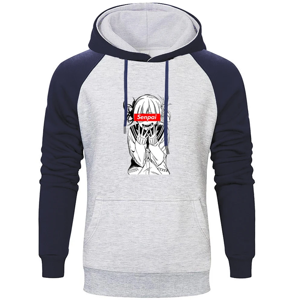 

My Hero Academia Japan Anime Himiko Senpai Raglan Men Hoodies Sweatshirt Streetwear Loose Fit Fleece Clothe Winter Warm Pullover