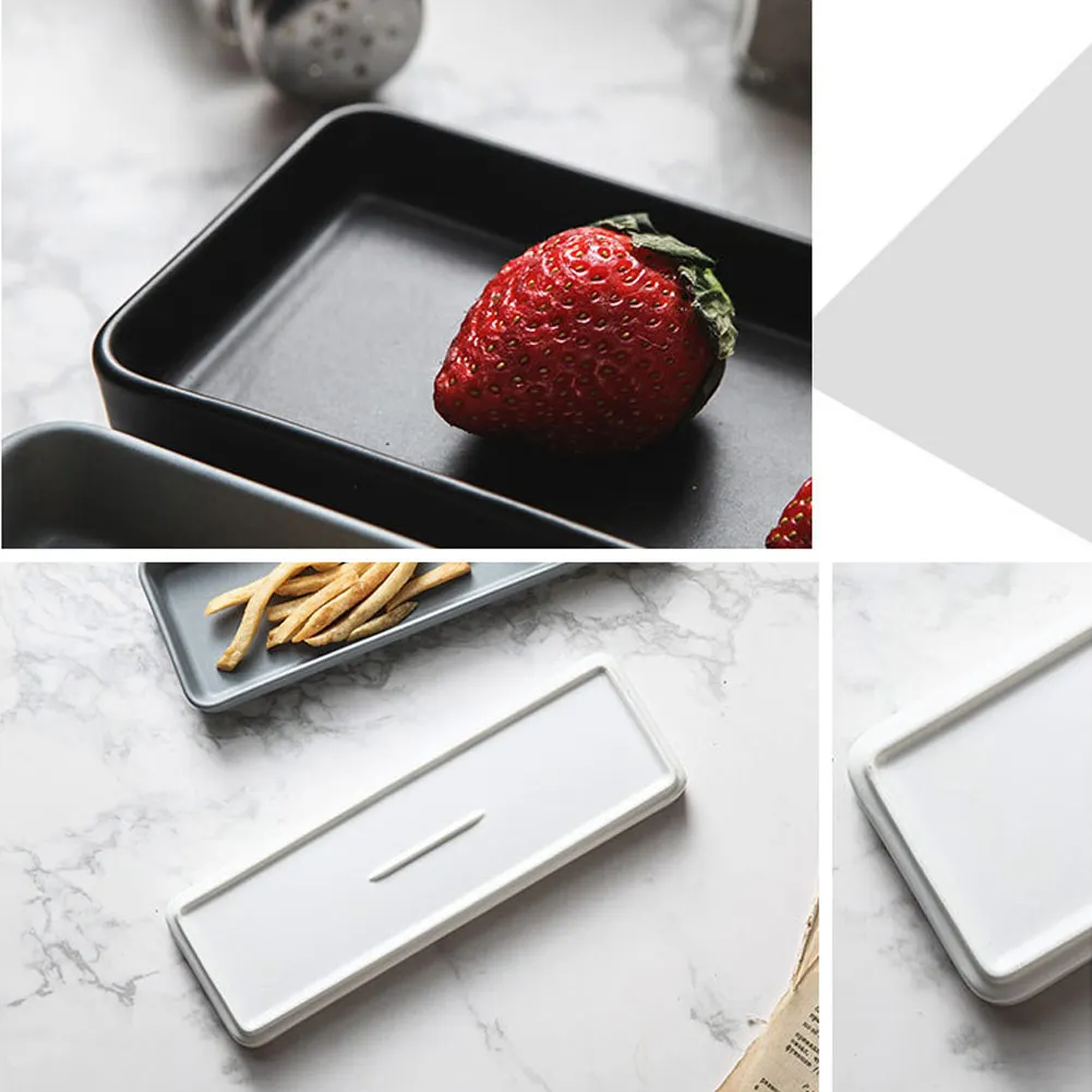 Rectangular Serving Platters Porcelain Matte Ceramic Sushi Sashimi Trays Bowl Sub - Plate Japanese Tableware Food Container | Дом и сад