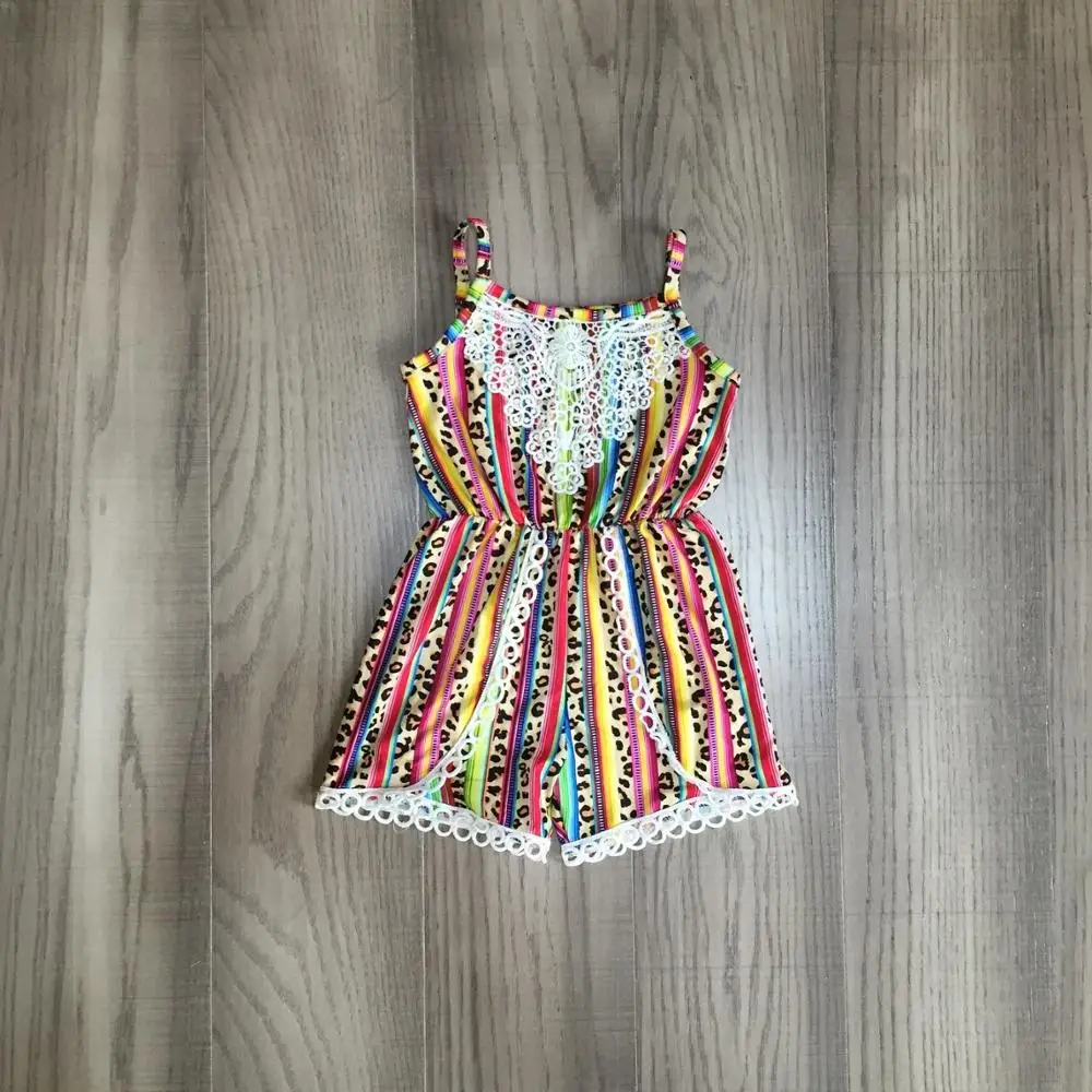 Новинка летняя детская одежда для маленьких девочек цельный костюм комбинезон с