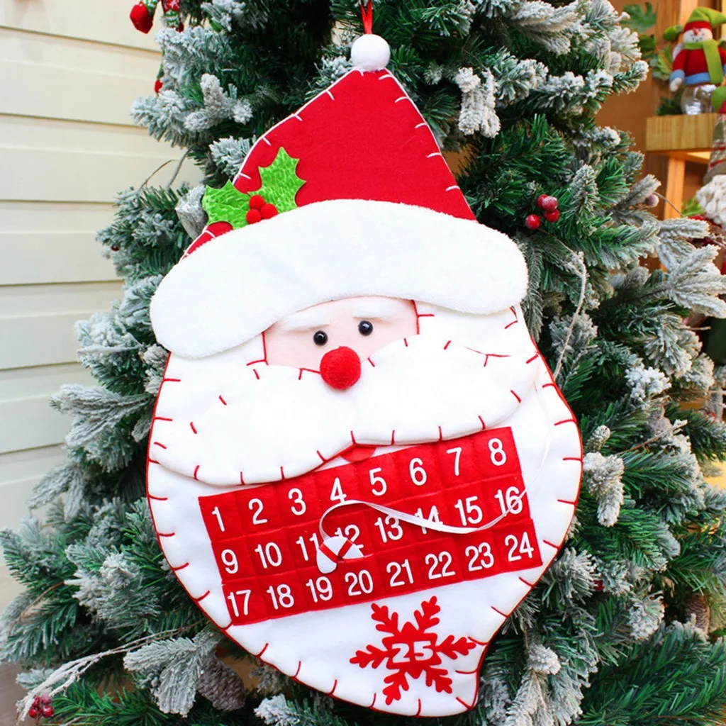 Рождественский Адвент-календарь карманы Войлок дети стены Висячие отсчет декоры