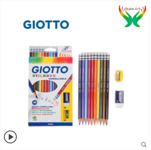 Giotto детский нетоксичный 10 цветов стираемый цветной карандаш шестигранный