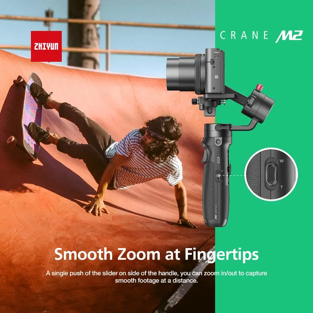 Zhiyun Crane M2 3 осевой ручной шарнирный стабилизатор для камеры GoPro Портативный все в