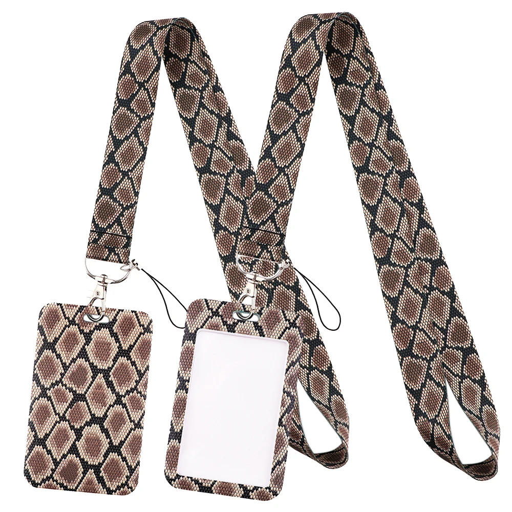 

LT796 Novel Python Neck Strap Lanyards Keychain Badge Holder ID Card Pass Hang Rope Lariat Lanyard Key Ring Gifts Accessories