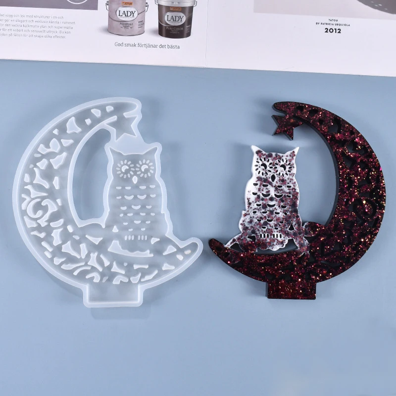 

DIY Owl Exhibition Board Crystal Epoxy Mold For Handmade Jewelry Accessories Home Decoration Crafts Making Tools