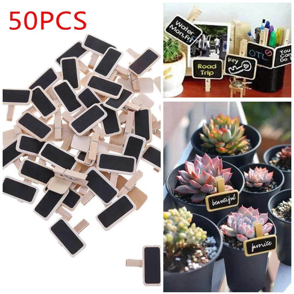 

4*2*0.2cm Mini Clipboard 50pcs Accessories Blackboard Board Clamps Clip