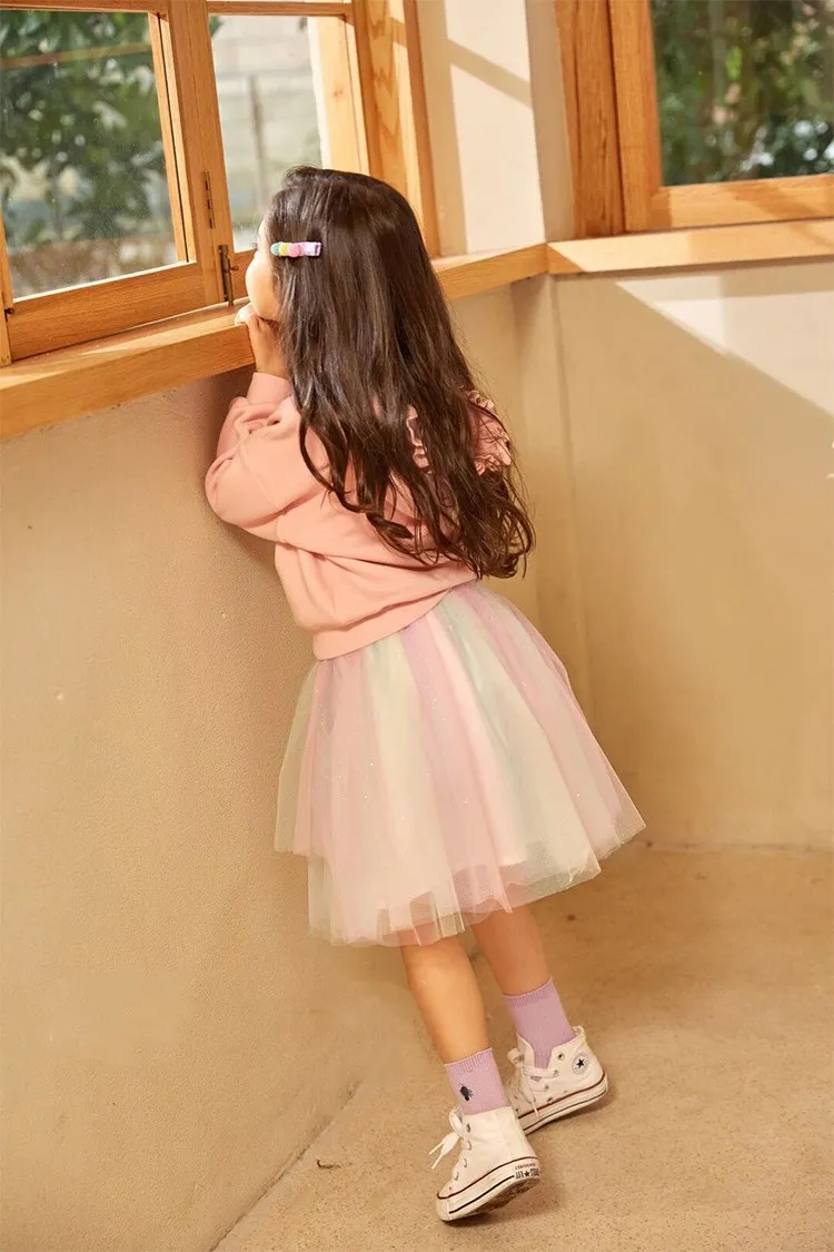 Новое поступление осенней радужной одежды для девочек детский мультяшный