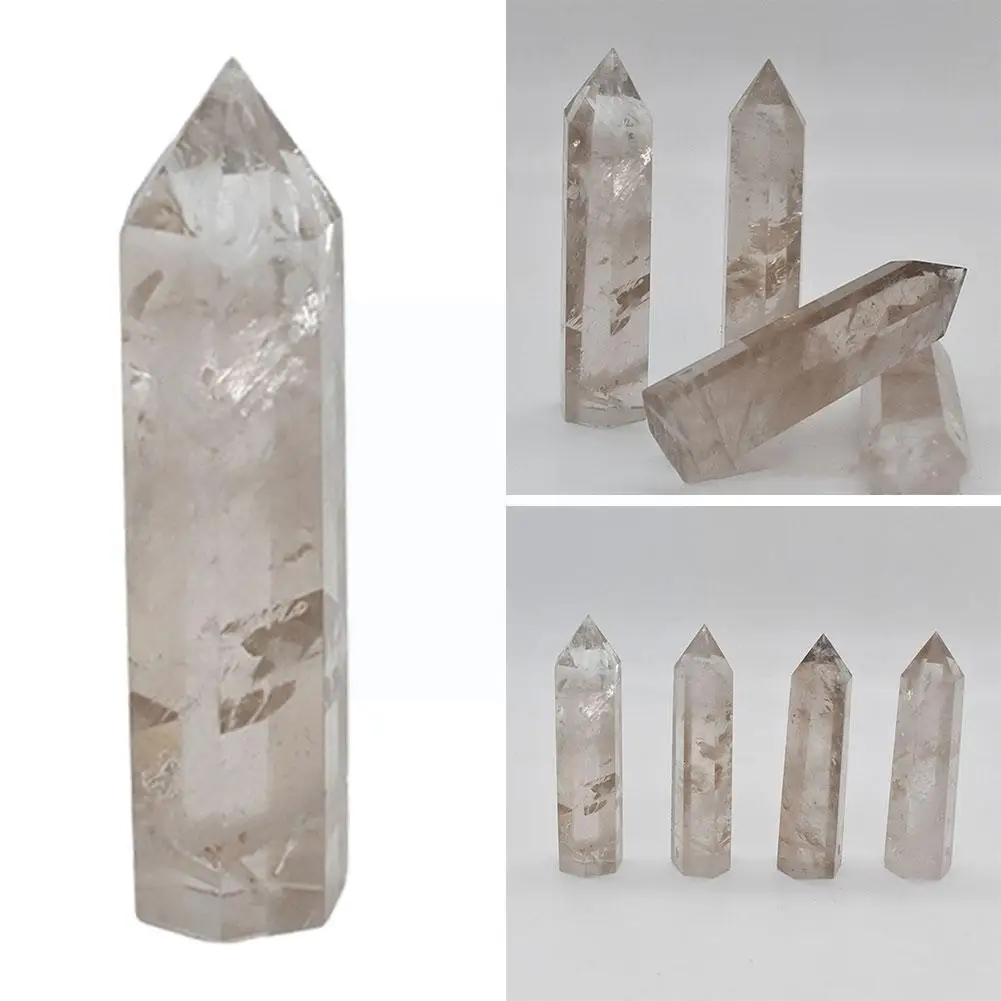 

Natural Crystal citrine Crystal Point Hexagonal Column Magic Home Ornament Repair Decoration Mineral F6L5