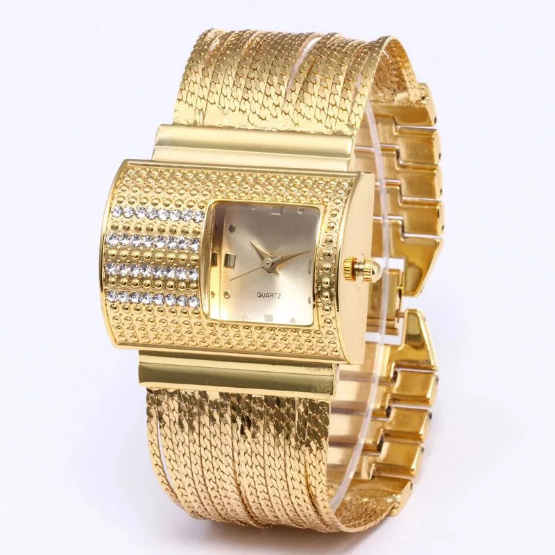 Creativity 2022 Fashion Luxury Ladies Wrist Watches Top Brand Gold Steel Strap Waterproof Women's Bracelet Watch Zegarek Damski