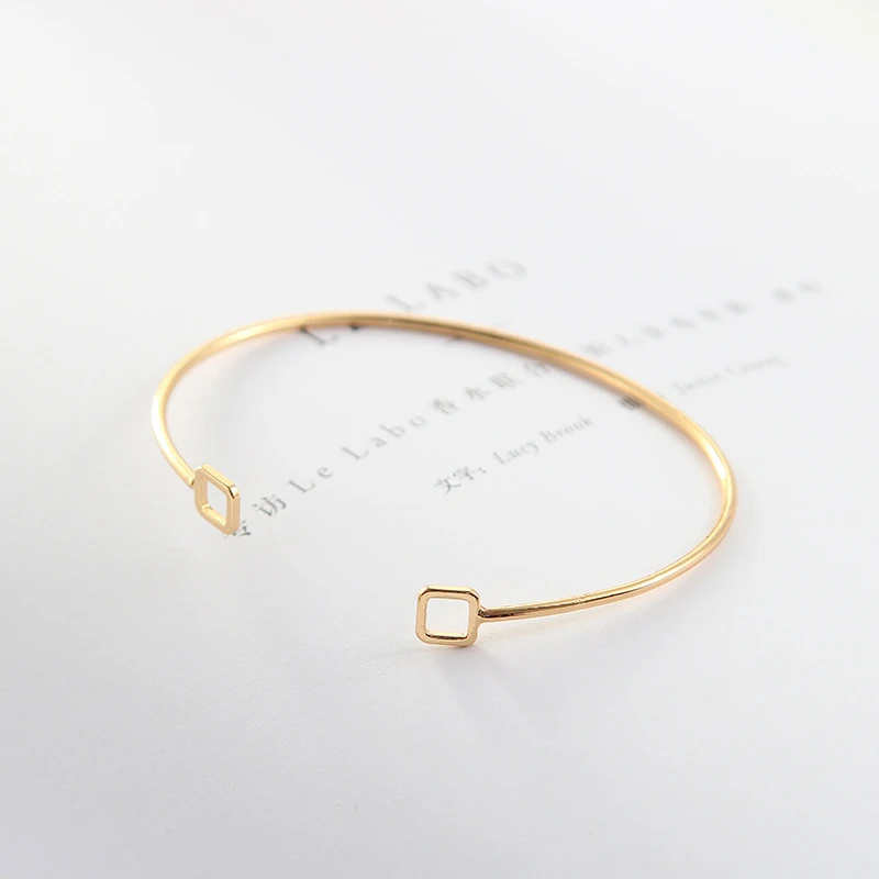 

Korean simple retro geometric silver plated charms women jewelry accessories open bracelets or cuff bangles are for bijoux femme