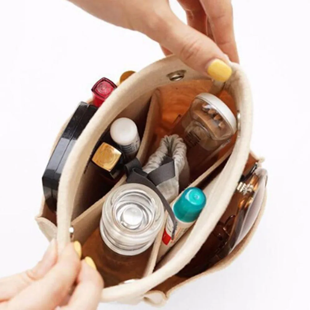 Органайзер для макияжа войлочная вставка сумка сумки дорожный Внутренний