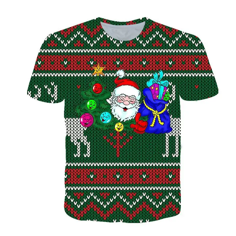 

Детская забавная Новогодняя футболка, футболка с рождественским снеговиком, одежда для мальчиков и девочек с 3D принтом, пуловер для праздни...