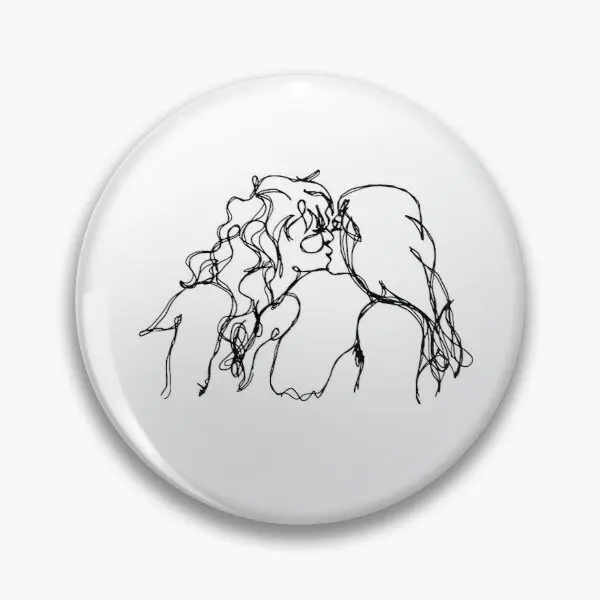 

Two Girls Kissing Soft Button Pin Cartoon Cute Badge Funny Metal Lapel Pin Collar Clothes Women Lover Jewelry Decor Fashion Hat