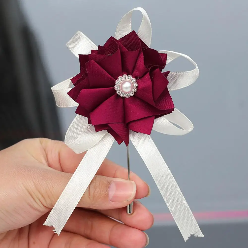 

5Pieces/Bag Wedding Corsages Fabric Flower Wedding Groom Groomsmen Boutonniere OR Bride Bridesmaid Women Hand Wrist Flower